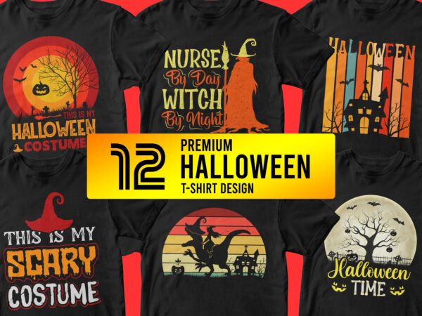 12 premium and best selling halloween-shirt design bundle