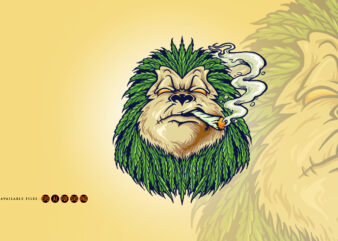 Monkey Weed Smoke Leaf Marijuana Mascot