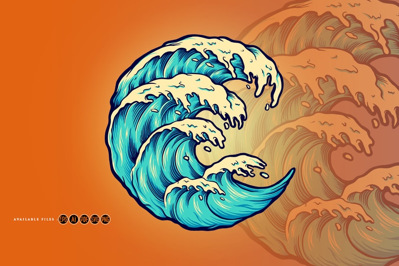 Ocean Wave Beach Object Template - Buy t-shirt designs