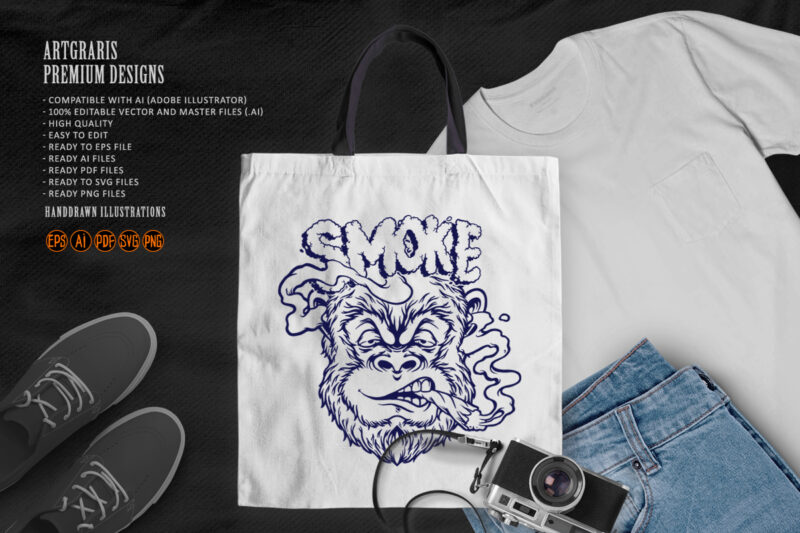 Smoke Monkey Stoner Kush Illustrations