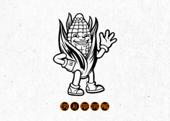 Cute Cartoon Corn Character Coloring Book