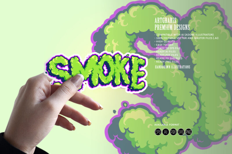 Lettering Smoke Typeface Pop art