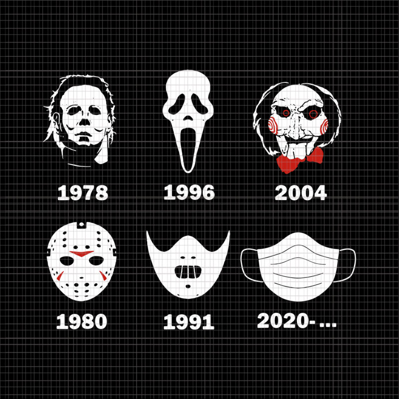 A History of Horror Masks Halloween Horror Movie Svg, Halloween Horror Movie Svg, Halloween Svg, Horror Movie Svg, Ghost Svg, Halloween vector, Funny Halloween