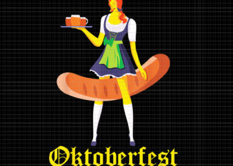 Barmaid Oktoberfest Png, Funny German Woman Dirndl Bratwurst, German Woman Png, Oktoberfest Woman Png