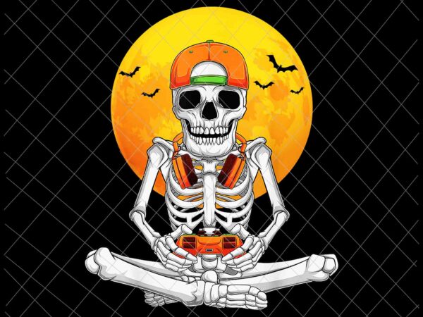 Skeleton halloween video gamer png, skeleton png, skeleton gamer png, skeleton halloween png t shirt template vector