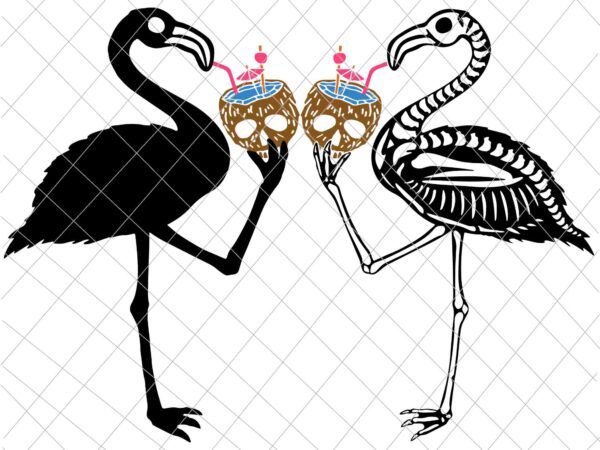 Skeleton flamingo halloween svg, flamingo svg, flamingo halloween svg, halloween funny svg t shirt template vector