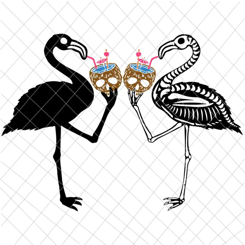 Skeleton Flamingo Halloween Svg, Flamingo Svg, Flamingo Halloween Svg, Halloween Funny Svg