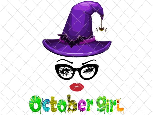 October girl halloween svg, girl face eys svg,, october birthday svg, witch birthday halloween vector, girl halloween svg