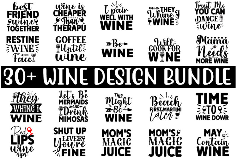 Wine SVG T shirt Bundle