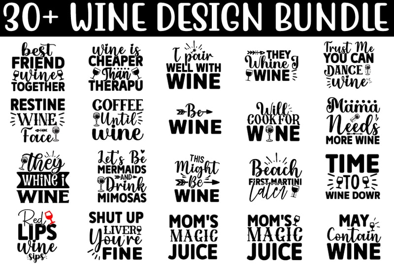 Wine SVG T shirt Bundle - Buy t-shirt designs