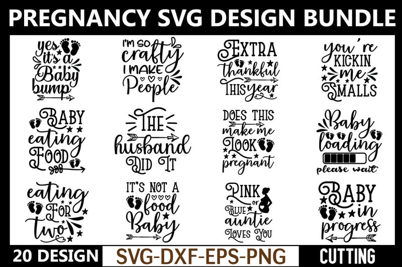 Pregnancy SVG Bundle  Funny Shirt Designs SVG (2626133)