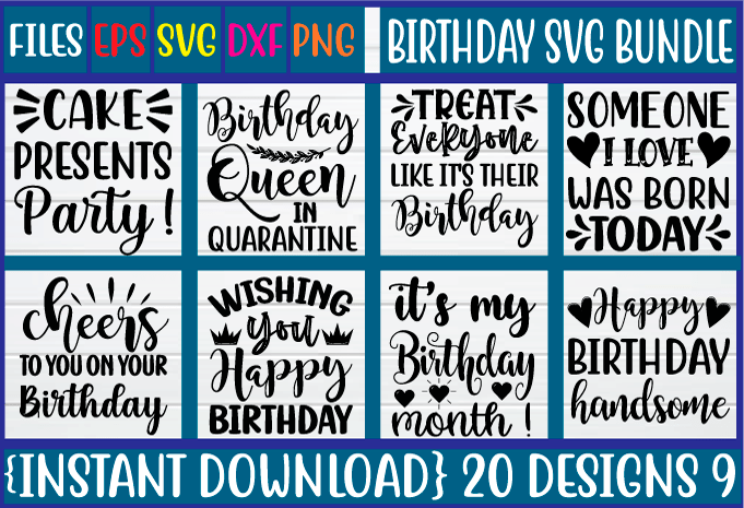 Birthday svg bundle t shirt template