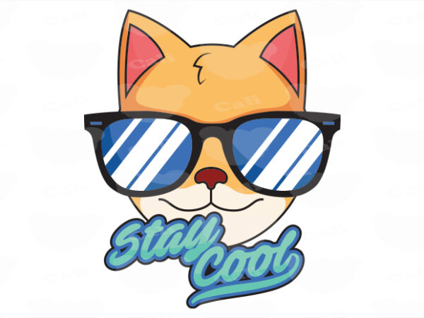 Cool cat t shirt vector file