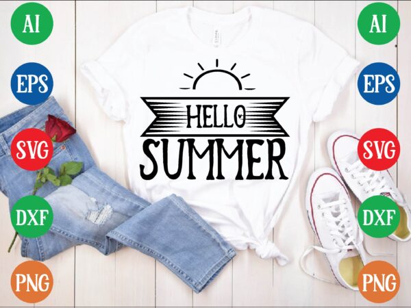 Hello summer t shirt template