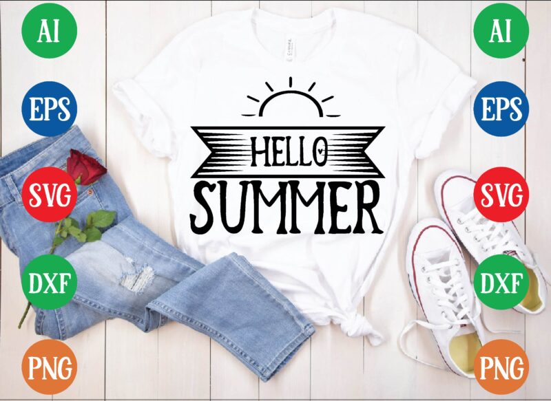 Hello summer t shirt template