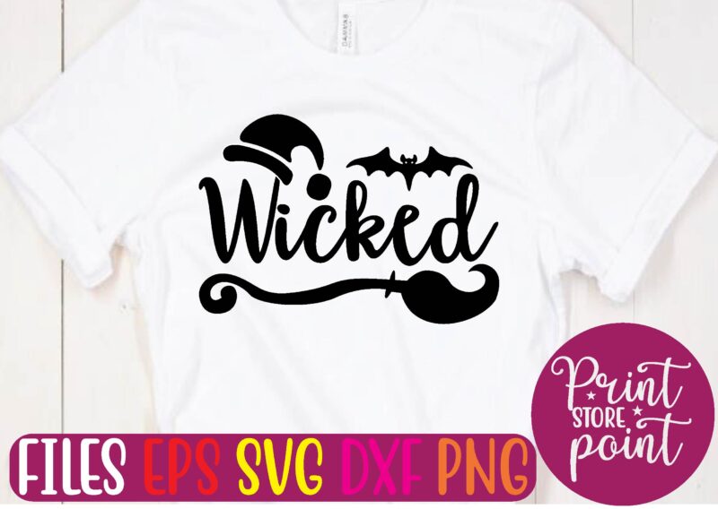 wicked t shirt vector illustration