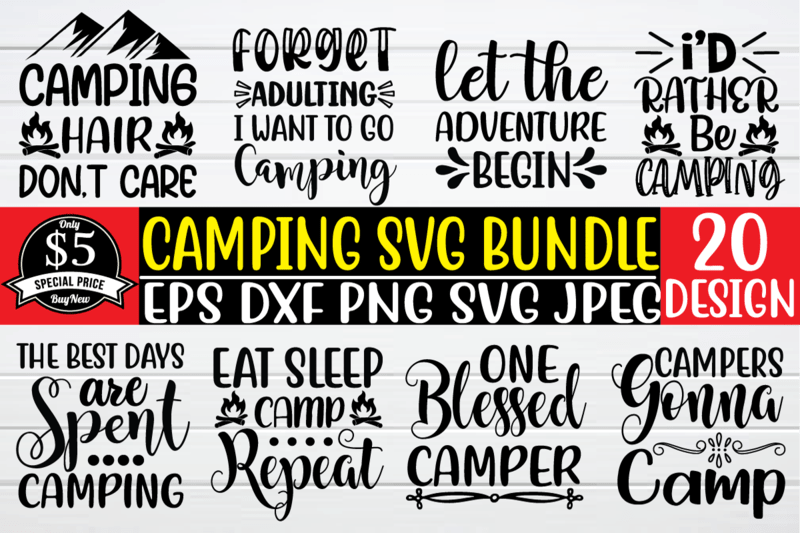 Camping svg bundle graphic t shirt - Buy t-shirt designs