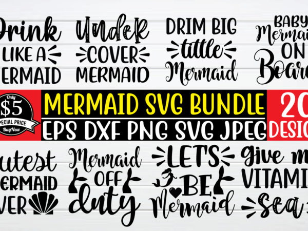 Mermaid svg bundle graphic t shirt