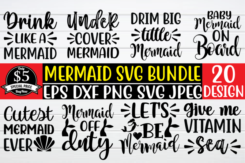 Mermaid svg bundle graphic t shirt