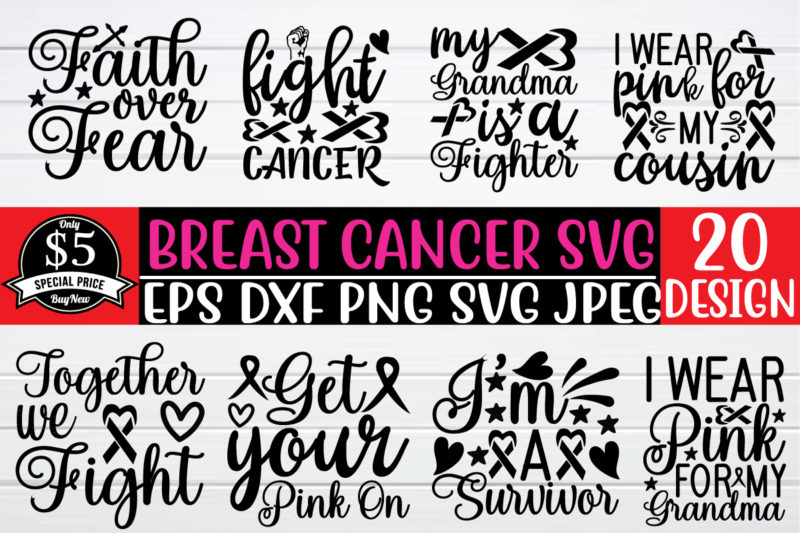 Breast cancer svg bundle graphic t shirt