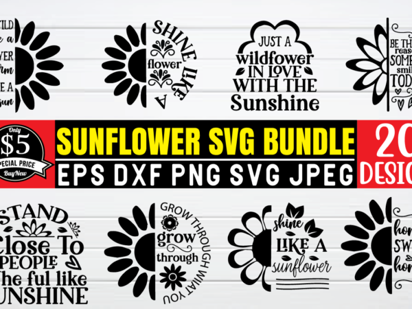 Sunflower svg bundle t shirt template