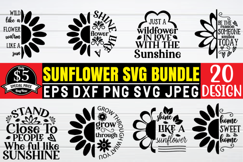 sunflower svg bundle t shirt template