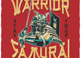 Fearless Warrior. Editable t-shirt design.