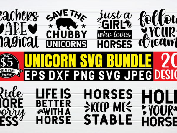 Unicorn svg bundle graphic t shirt