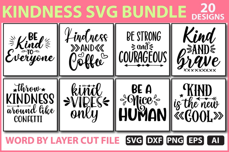 Kindness SVG Bundle - Buy t-shirt designs