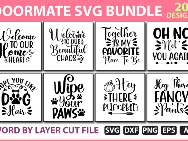 Doormat svg bundle t shirt vector illustration