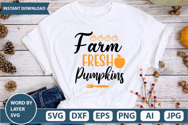 farm fresh pumpkins SVG Vector for t-shirt