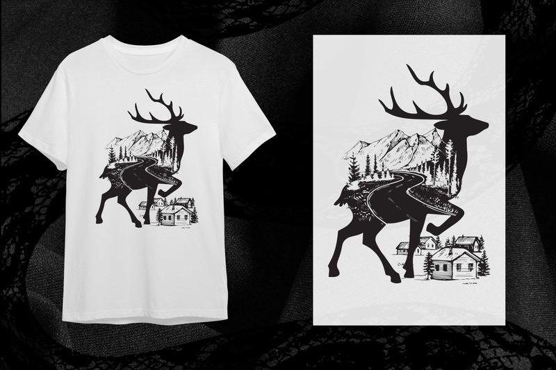 Mountain Deer Silhouette Design Diy Crafts Svg Files For Cricut ...