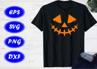 Pumpkin Face Shirt Smiling Pumpkin Face Halloween Party Shirt print template t shirt illustration