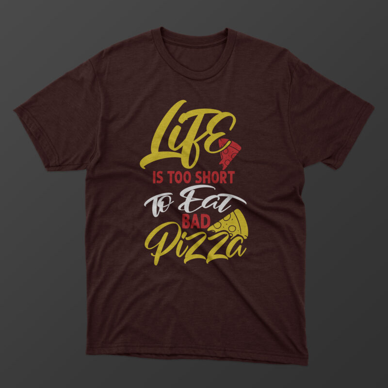 15 Pizza t shirt design bundle / Pizza t shirt quotes / Food typography quotes / Food t shirt design / Typography t shirt / Food lover t shirt ready