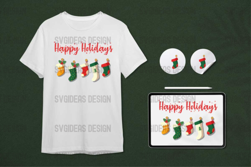 Christmas Gift, Happy Holidays Diy Crafts Svg Files For Cricut, Silhouette Sublimation Files