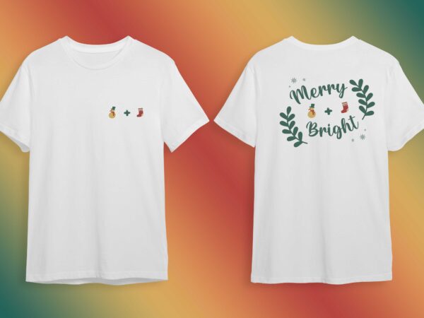 Merry bright christmas gift idea diy crafts svg files for cricut, silhouette sublimation files t shirt designs for sale