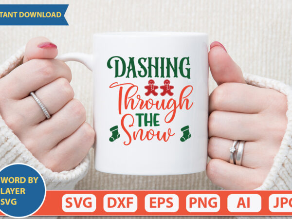 Dashing through the snow svg vector