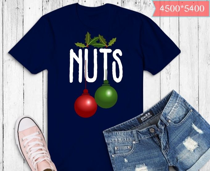 Chest Nuts Funny Matching Chestnuts Christmas Couples T-shirt design