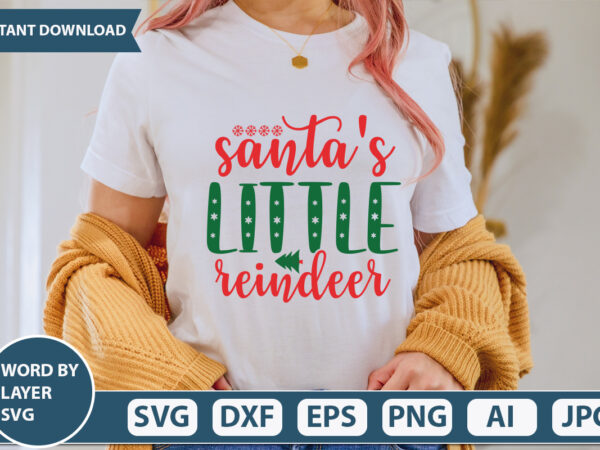 Santa’s little reindeer svg vector for t-shirt