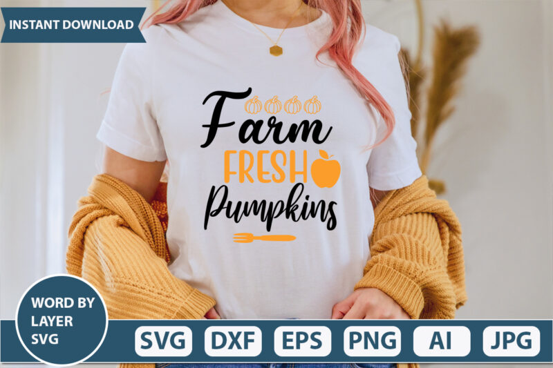 farm fresh pumpkins SVG Vector for t-shirt