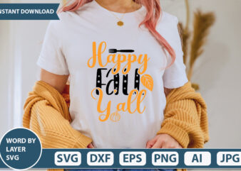 happy fall y’all SVG Vector for t-shirt