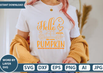 HELLO PUMPKIN SVG Vector for t-shirt