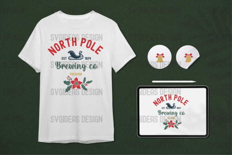 North Pole Brewing Co Premium Christmas Gift Ideas Diy Crafts Svg Files For Cricut, Silhouette Sublimation Files