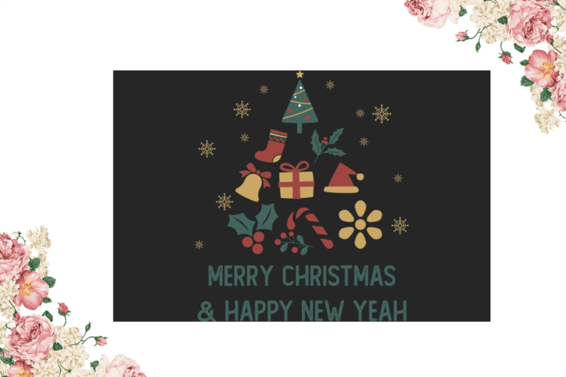 Merry Christmas And Happy New Year Gift Diy Crafts Svg Files For Cricut, Silhouette Sublimation Files