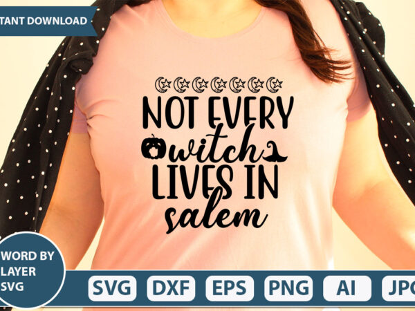 Not every witch lives in salem svg vector for t-shirt