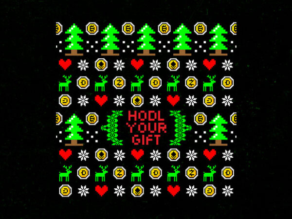 Bitcoin xmas pattern t shirt template