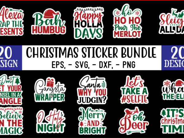 Christmas sticker design bundle