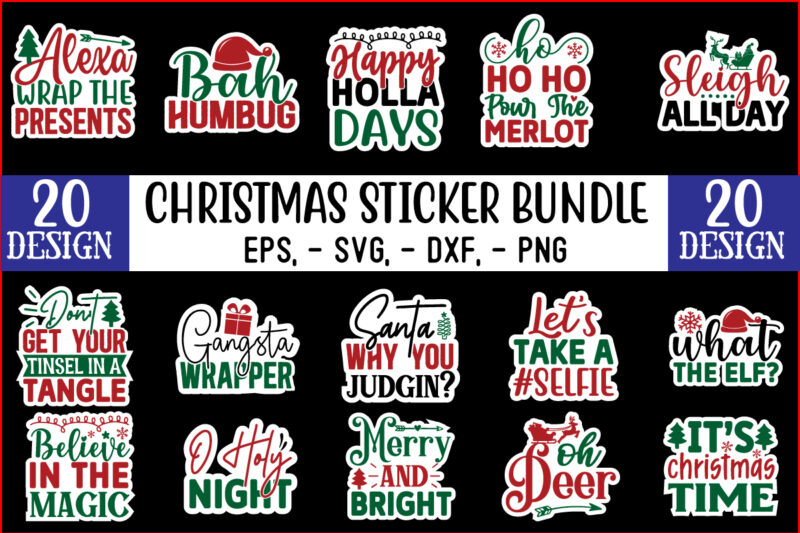 Christmas Sticker Design Bundle