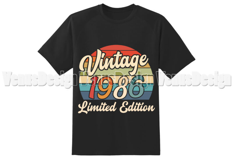 Vintage 1986 Birthday Limited Edition Editable Tshirt Design