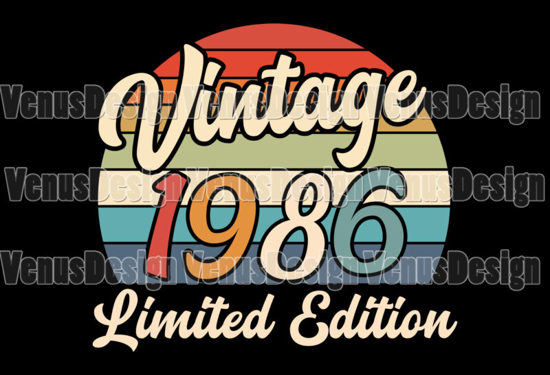 Vintage 1986 Birthday Limited Edition Editable Tshirt Design